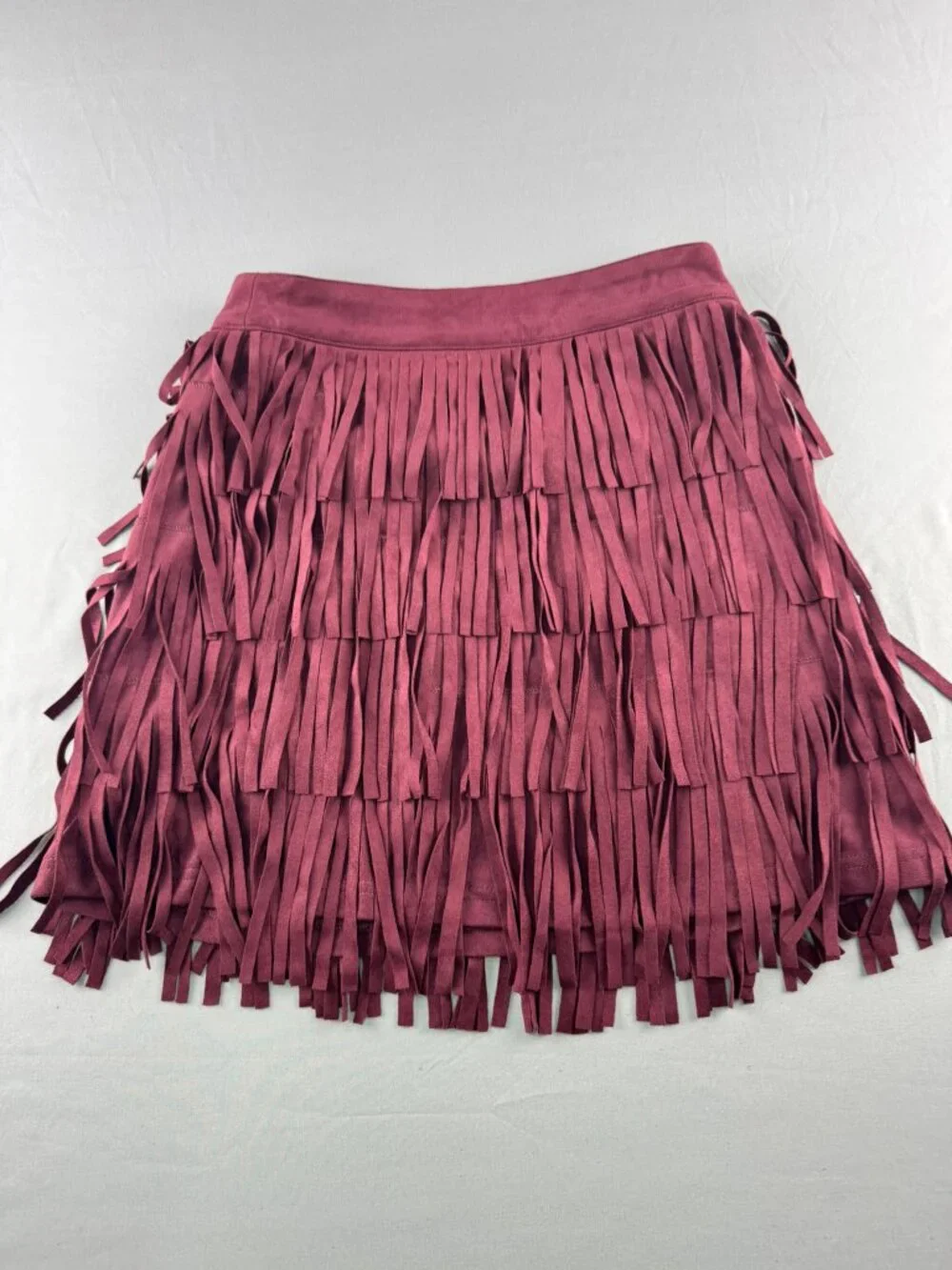 Alya Women XS NWT Fringe Mini Faux Suede Cowgirl Skirt Western Ranch Playful - Picture 2 of 6
